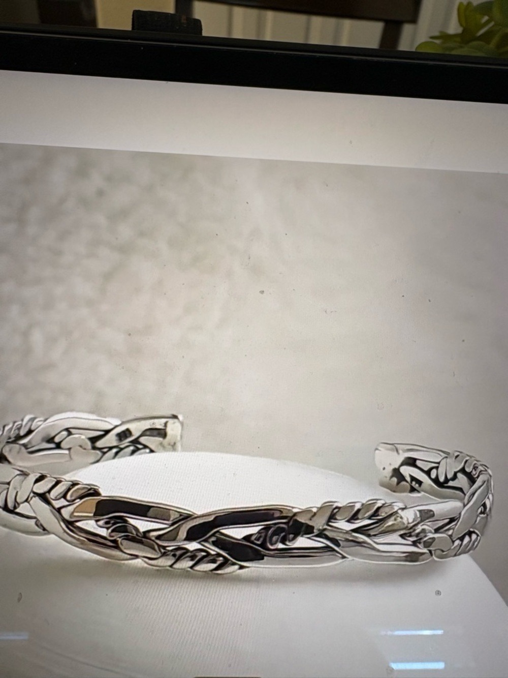 Sterling Silver Hand MadeTwisted Rope Cuff Bracelet - Picture 2 of 3